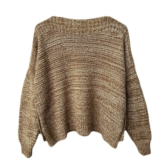 Madewell Womens Size Medium Side-Button Boatneck Boxy Sweater Marled Acorn - Picture 6 of 8